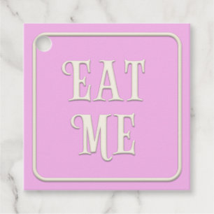 "Eat Me" Viktorian Tea Party Rosa Square Anpassnin Gåvor Etiketter