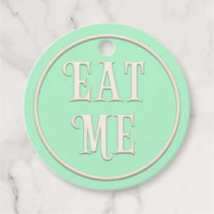 "Eat Me" Wonderland Tea Party Grönt Personlig Gåvor Etiketter