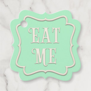 "Eat Me" Wonderland Tea Party Grönt Personlig Gåvor Etiketter