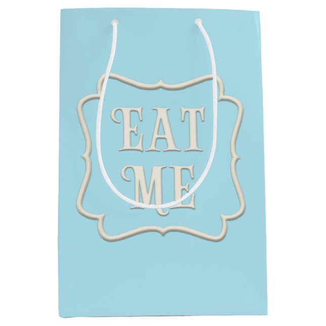 "Eat Me" Wonderland Tea Party Pastel Blue (Framsidan)