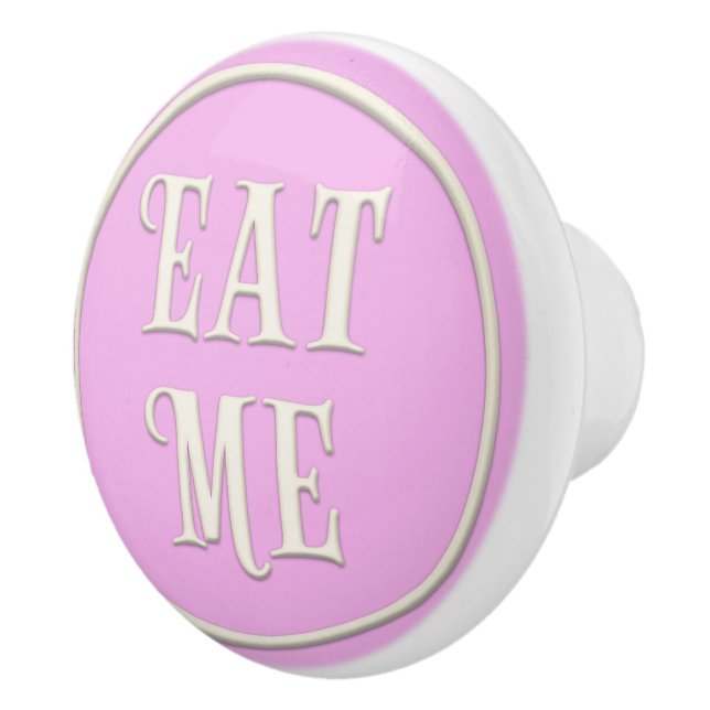"Eat Me" Wonderland Tea Party Pastel Rosa Knopp (Höger)