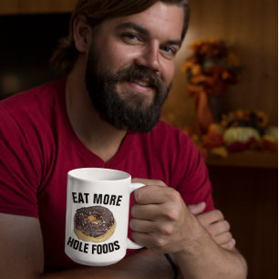 EAT MER HÅL MAT DONUT FUNNY KAFFE KOPPAR
