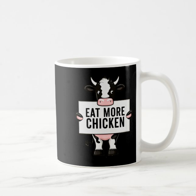 Eat More Chicken Funny Cow Loving Farm Tees Animal Kaffemugg (Höger)