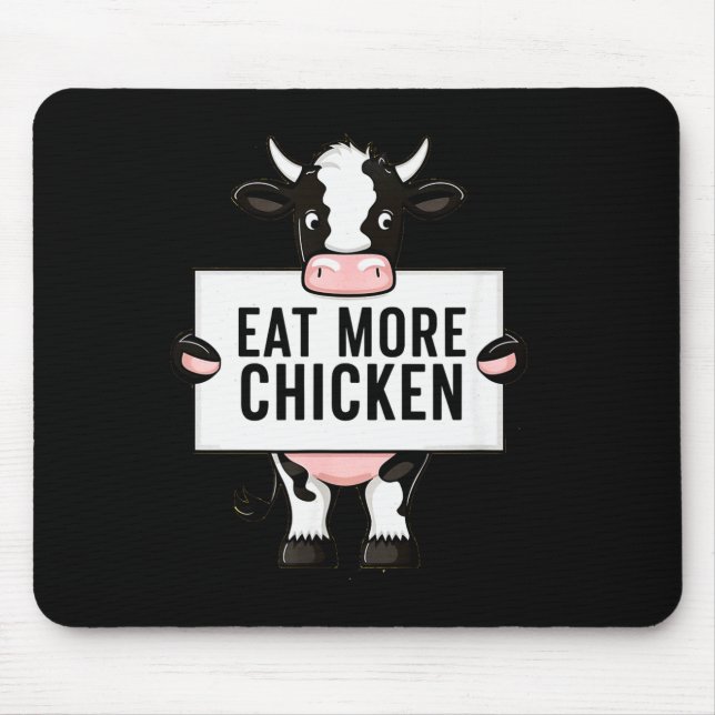 Eat More Chicken Funny Cow Loving Farm Tees Animal Musmatta (Framsidan)
