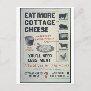 Eat_more_Cottage_Cheese_Propaganda Poster Vykort