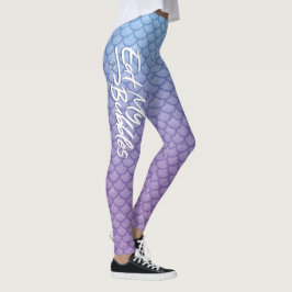 "Eat My Bubbles" Blue/Lila skalar Simma Life Leggings