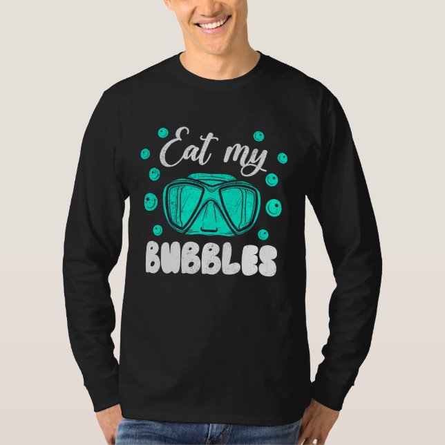 Eat My Bubbles For Swimmers And Divers Diving Retr T Shirt (Framsida)