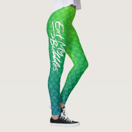 "Eat My Bubbles" Grönt/skalor Simma Life Leggings