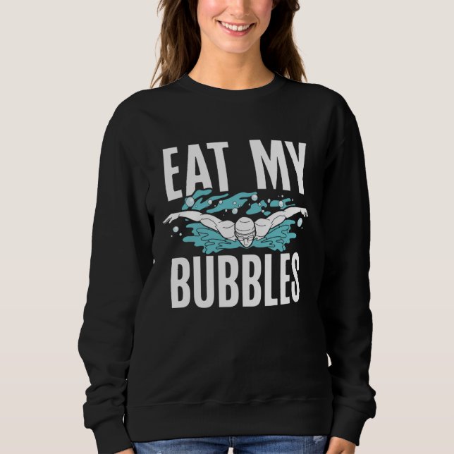 Eat My Bubbles Swim Coach  Swimming T Shirt (Framsida)