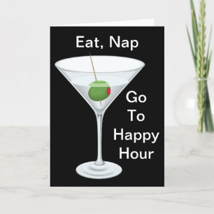 Eat Nap går till Lycklig-timmen Martini Grattis på Kort