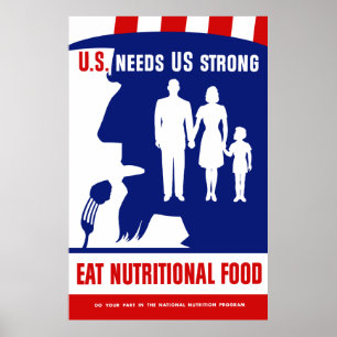 Eat Nutritional Food - farbror Sam Poster