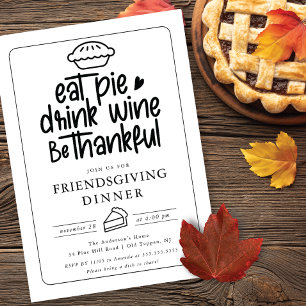 Eat Paj Friendgiving Middag Inbjudningar