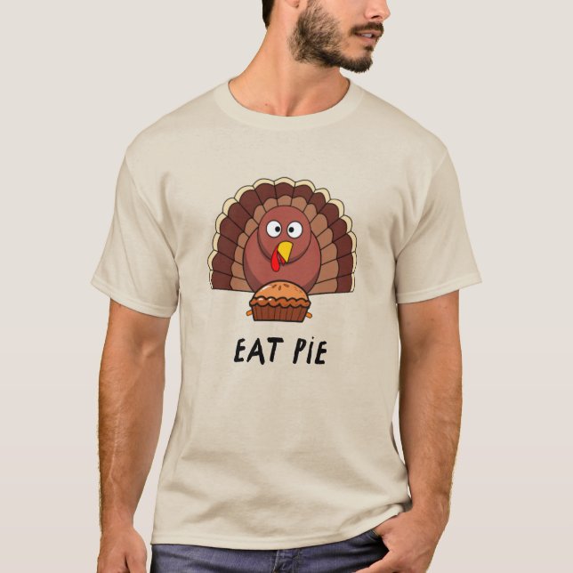 Eat Paj med Thanksgiving Turkiet T Shirt (Framsida)
