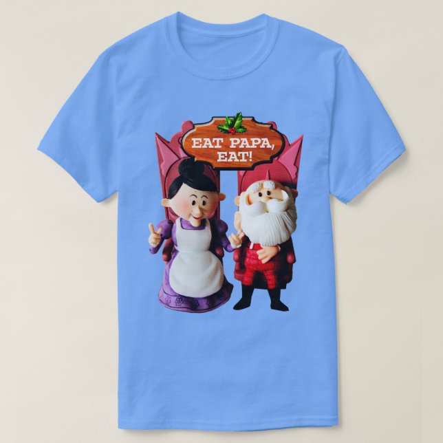 EAT PAPPA EAT Fru Claus och Santa T Shirt (Design framsida)