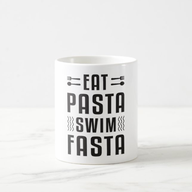 Eat Pasta Simma Fasta Swimming Swimmer Simma Bassä Kaffemugg (Center)