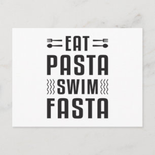 Eat Pasta Simma Fasta Swimming Swimmer Simma Bassä Vykort