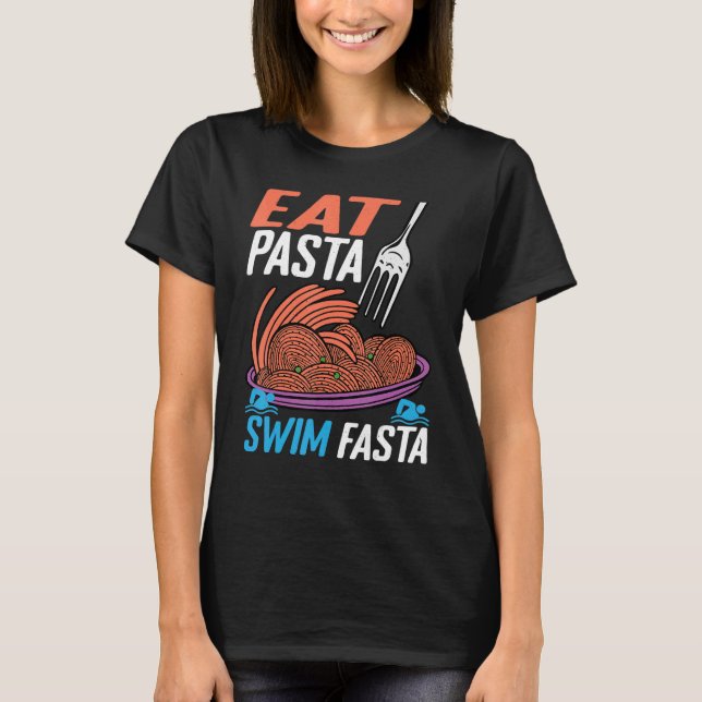 Eat Pasta Simma Fasta T Shirt (Framsida)