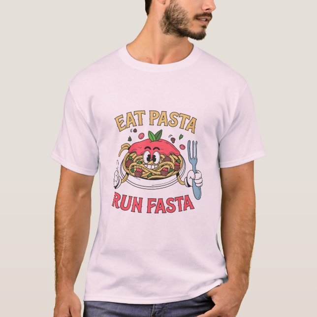 Eat Pasta Springa Faster Spaghetti Marathon Spring T Shirt (Framsida)