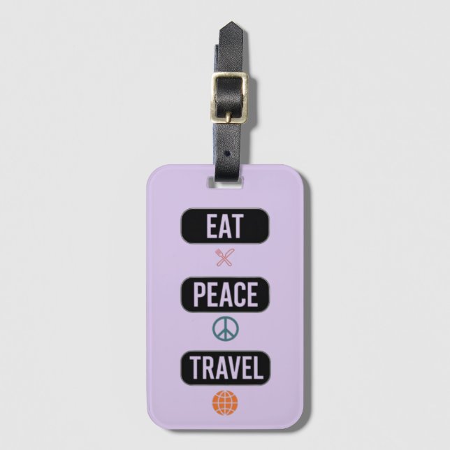 Eat Peace Travel Bagagebricka (Framsida vertikal)