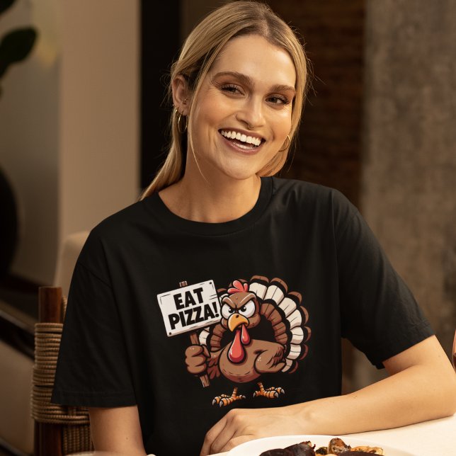 Eat Pizza, Fun Thanksgiving turkey T Shirt (Skapare uppladdad)
