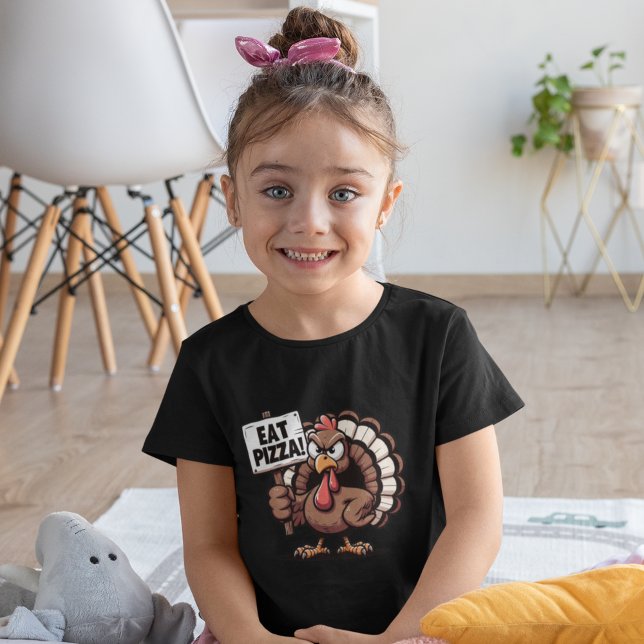 Eat Pizza, Funny Thanksgiving turkey T Shirt (Skapare uppladdad)