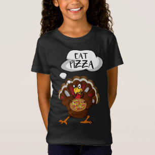 Eat Pizza Funny Thanksgiving Vegan Kids Vuxen Turk T Shirt