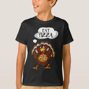 Eat Pizza Funny Thanksgiving Vegan Kids Vuxen Turk T Shirt