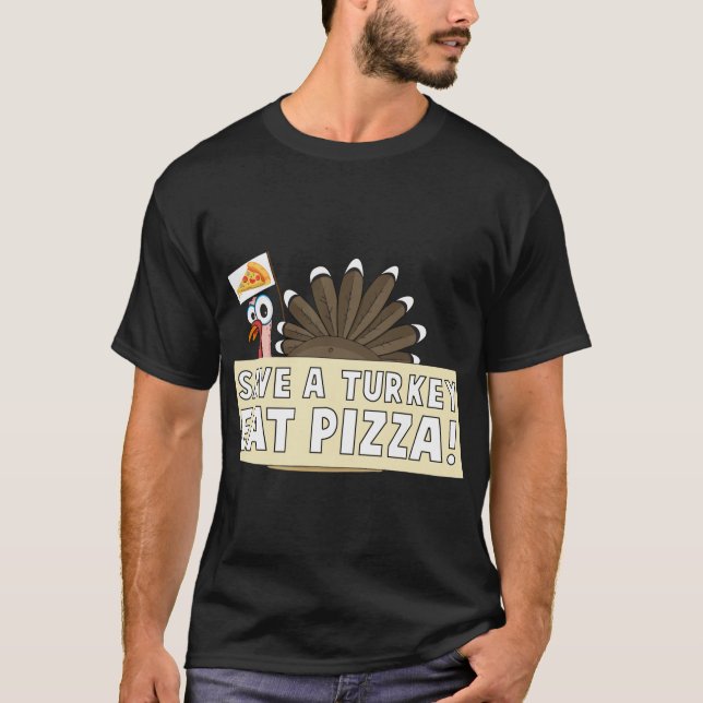 Eat Pizza Funny Vegetarian söt julkalkon 2 T Shirt (Framsida)