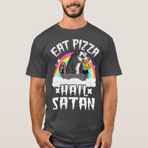 Eat Pizza Hail Satan Opossum Punk Band Död Metall T Shirt