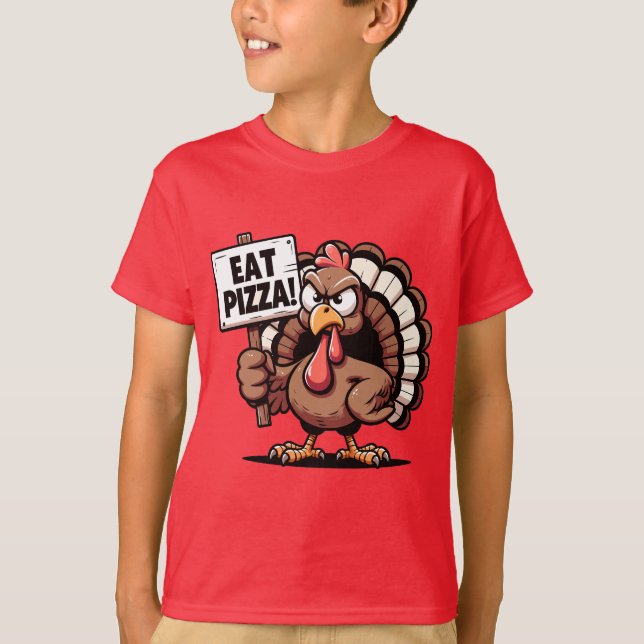 Eat Pizza Turkey T Shirt (Framsida)