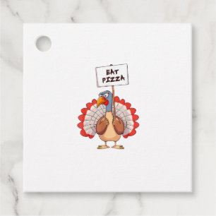 Eat Pizza Turkey Thanksgiving Vuxen Vegan Funy Gåvor Etiketter
