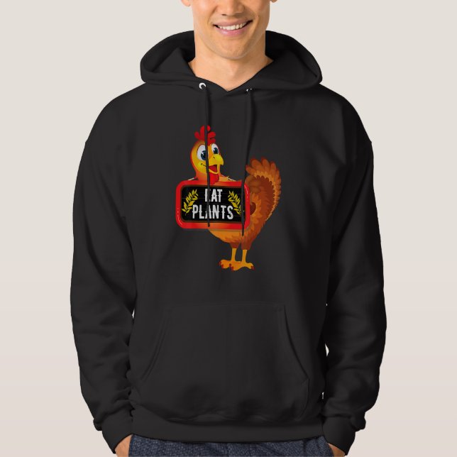 Eat Plants Vegan Vegetarian Turkey Thanksgiving Hoodie (Framsida)