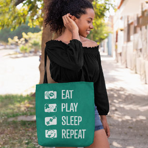 Eat-Play-viloläge-Repeat board Games Tote Tygkasse