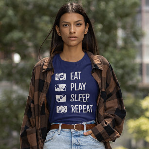Eat-Play-viloläge-Upprepat kort-spel, viltfångare T Shirt