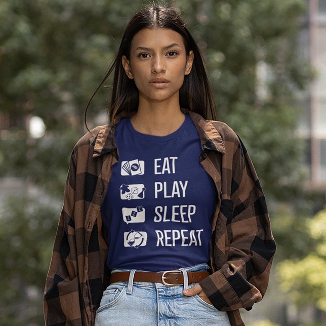 Eat-Play-viloläge-Upprepat kort-spel, viltfångare T Shirt (Skapare uppladdad)