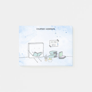 Eat, Read, Repeat Bok Älskare Post it Notes Post-it Block