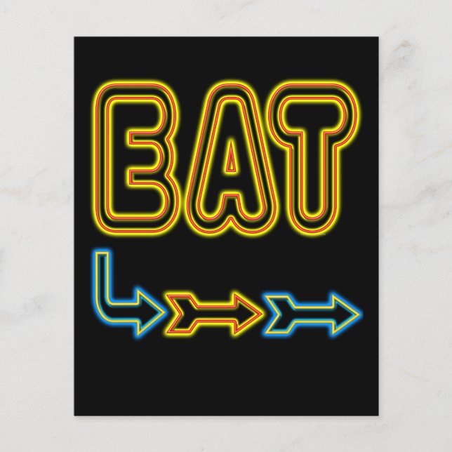 Eat Retro Neon Flyer-mall Flygblad (Framsidan)