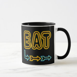 Eat Retro Neon Sign Art Coffee Mugg