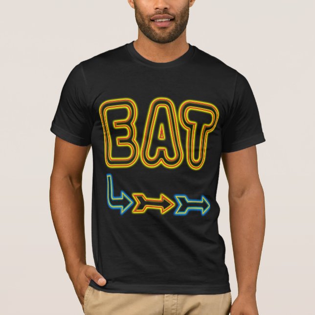 Eat Retro Neon Sign Art T Shirt (Framsida)