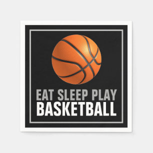 Eat Sföreliggande Play Basketball Artwork Motiveri Pappersservett