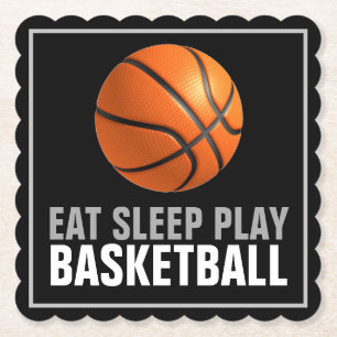 Eat Sföreliggande Play Basketball Artwork Motiveri Underlägg Papper