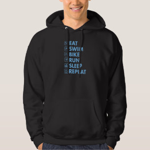 Eat Simma Bike Springa Sföreliggande Repeat Triath Hoodie