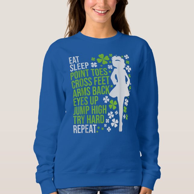 Eat Sle ep Irish Dance Irish Dancer Ceili Reel T Shirt (Framsida)