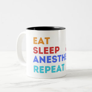 EAT SLEEP ANESTHESIA REPEAT - ANESTHESIA 2 Tone Två-Tonad Mugg