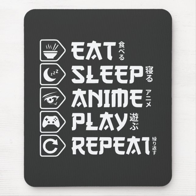 Eat Sleep Anime Play Repeat Otaku Anime Lifestyle Musmatta (Framsidan)