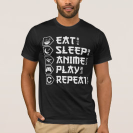 Eat Sleep Anime Play Repeat Otaku Anime Lifestyle T Shirt