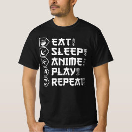 Eat Sleep Anime Play Repeat Otaku Anime Lifestyle T Shirt