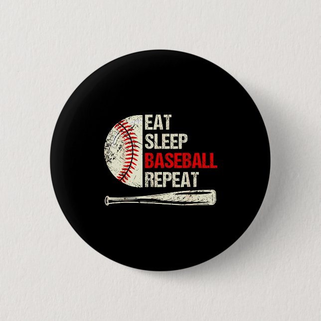 Eat Sleep Baseball Repeat Funny Baseball Player  Knapp (Framsida)