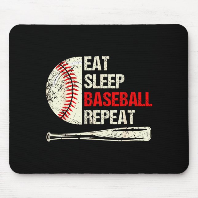 Eat Sleep Baseball Repeat Funny Baseball Player  Musmatta (Framsidan)