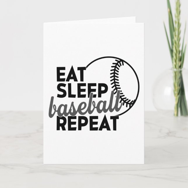 Eat Sleep Baseball Repeat Kort (Framsida)